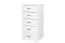 Commode étroite blanche en pin massif Columba 15 | 5 tiroirs | 123 x 60 x 50 cm | Montage facile