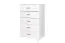 Commode blanche 5 tiroirs en pin massif Columba 10 | 124 x 80 x 50 cm | Grand espace de rangement | Finition haut de gamme