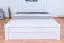 Lit double Easy Premium Line K8 en surlongueur 160 x 220 cm | Hêtre massif blanc laqué | Design moderne