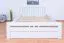 Lit double Easy Premium Line K8 en surlongueur 160 x 220 cm | Hêtre massif blanc laqué | Design moderne