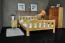 Lit double / lit d'appoint en bois de pin massif, naturel A22, sommier à lattes inclus - Dimensions 160 x 200 cm