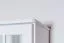 Vitrine blanche en pin massif Junco 34 | 195 x 80 x 35 cm | 1 tiroir, 2 portes vitrées, 4 compartiments
