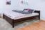 Lit jeune adulte pin massif | Finition noyer 77C | Sommier à lattes | 180 x 200 cm