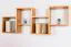 Étagère murale en pin massif couleur érable Junco 288 | 50 x 130 x 20 cm | Design moderne et robuste