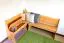Banc d’angle en pin massif | Finition aulne | Junco 243 | 85 x 110 x 150 cm | Design L spacieux