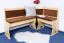 Banc d’angle en pin massif naturel Junco 244 | Forme L gain de place | 85 x 110 x 148 cm