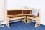 Banc d’angle en pin massif naturel Junco 244 | Forme L gain de place | 85 x 110 x 148 cm