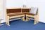 Banc d’angle en pin massif naturel Junco 244 | Forme L gain de place | 85 x 110 x 148 cm