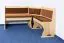 Banc d’angle en pin massif naturel Junco 244 | Forme L gain de place | 85 x 110 x 148 cm