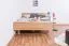 Lit simple / lit d'appoint en hêtre massif, naturel 116, sommier à lattes inclus - Dimensions 140 x 200 cm