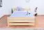 Lit simple / lit d'appoint en pin massif naturel 83, sommier à lattes inclus - 140 x 200 cm