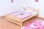 Lit simple / lit d'appoint en pin massif naturel 83, sommier à lattes inclus - 140 x 200 cm