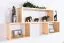 Étagère murale en pin massif naturel Junco 286 | 56 x 125 x 20 cm | 3 compartiments | Design moderne