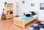 Lit enfant ou adolescent en pin massif naturel 66 | 90 x 200 cm | Sommier à lattes inclus