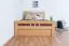Lit simple / Lit d'appoint "Easy Premium Line" K8 avec 1 cache, 120 x 200 cm hêtre massif naturel