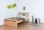 Lit simple / Lit d'appoint "Easy Premium Line" K8 avec 1 cache, 120 x 200 cm hêtre massif naturel