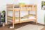 Lits superposés pour adultes "Easy Premium Line" K20/n, tête et pied de lit droits, hêtre massif naturel - 90 x 200 cm (l x L), séparables