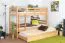 Lits superposés pour adultes "Easy Premium Line" K20/h avec couchage supplémentaire et 2 caches, tête et pied de lit droits, en hêtre massif naturel - couchage : 90 x 200 cm (l x L), séparables