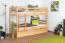 Lits superposés pour adultes "Easy Premium Line" K20/h avec couchage supplémentaire et 2 caches, tête et pied de lit droits, en hêtre massif naturel - couchage : 90 x 200 cm (l x L), séparables