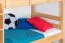 Lit superposé divisible avec matelas Bonell | 90 x 200 cm | Hêtre massif naturel | Tête et pied droits | SET K20/n