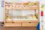 Lits superposés séparables 90x200 cm | hêtre massif naturel | 2 tiroirs & caches | Easy Premium Line K21/n | Design arrondi