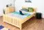 Lit enfant ou adolescent en pin massif naturel 140 x 200 cm | Inclus sommier à lattes | Design moderne | Structure robuste