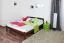 Lit junior en pin massif finition noyer A5 | Sommier inclus | 160 x 200 cm | Design moderne