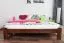 Lit junior en pin massif finition noyer A5 | Sommier inclus | 160 x 200 cm | Design moderne