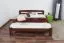 Lit junior en pin massif finition noyer A5 | Sommier inclus | 160 x 200 cm | Design moderne