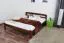 Lit junior en pin massif finition noyer A5 | Sommier inclus | 160 x 200 cm | Design moderne
