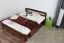 Lit junior en pin massif finition noyer A5 | Sommier inclus | 160 x 200 cm | Design moderne