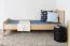 Lit simple / lit d'appoint en hêtre massif, naturel 109, sommier à lattes inclus - 80 x 200 cm (L x l)