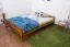 Lit simple / lit d'appoint pin massif, couleur chêne A11, avec sommier à lattes - dimension 140 x 200 cm