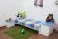 Coffre en pin massif blanc et bleu laqué 004 | 52 x 87 x 46 cm | Grand espace de rangement