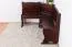Banc d’angle en pin massif couleur noyer | Junco 243 | 84 x 110 x 152 cm