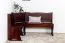 Banc d’angle en pin massif couleur noyer | Junco 243 | 84 x 110 x 152 cm