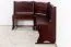 Banc d’angle en pin massif couleur noyer | Junco 243 | 84 x 110 x 152 cm