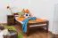 lit d'enfant / lit d'adoléscent "Easy Premium Line" K1/2n, en hêtre massif verni brun foncé - couchette : 90 x 190 cm