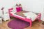 Lit enfant ou adolescent Easy Premium Line K1/2n | Hêtre massif laqué rose | 90 x 200 cm | Design moderne