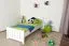 Lit enfant ou adolescent en bois de hêtre massif blanc | 80 x 200 cm | Sommier inclus | Design moderne et robuste