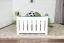 Lit enfant ou adolescent en bois de hêtre massif blanc | 80 x 200 cm | Sommier inclus | Design moderne et robuste
