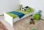 Lit enfant ou adolescent en bois de hêtre massif blanc | 80 x 200 cm | Sommier inclus | Design moderne et robuste