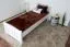 Lit enfant ou adolescent en bois de hêtre massif blanc | 80 x 200 cm | Sommier inclus | Design moderne et robuste
