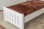 Lit enfant ou adolescent en bois de hêtre massif blanc | 80 x 200 cm | Sommier inclus | Design moderne et robuste