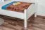 Lit simple / lit d'appoint en hêtre massif, blanc 113, sommier à lattes inclus - 80 x 200 cm (L x l)