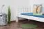 Lit simple / lit d'appoint en bois de pin massif, blanc 76, avec sommier à lattes - 80 x 200 cm (l x L)