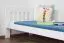 Lit simple / lit d'appoint en bois de pin massif, blanc 76, avec sommier à lattes - 80 x 200 cm (l x L)