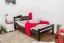 Lit enfant ou adolescent Easy Premium Line K1/2n | Hêtre massif laqué chocolat | 90 x 190 cm | Montage rapide