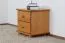 Table de chevet en pin massif | Finition aulne | Junco 133 | 41 x 42 x 35 cm | 2 tiroirs