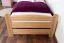 Lit enfant/adolescent en bois de hêtre massif naturel 118 | 80 x 200 cm | Sommier inclus | Design moderne